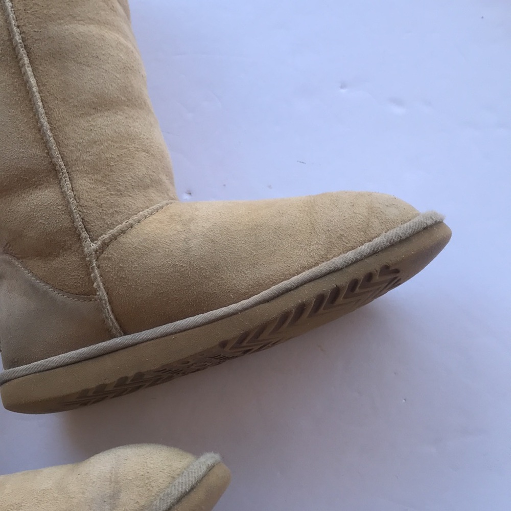 UGG Classic Tall Suede Sherpa Rare Vintage Y2k Sand 6 High Warm Boots Knee Cute - Picture 12 of 17